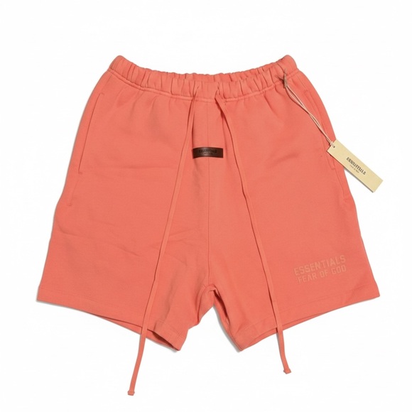 NWT Fear of God Essentials Sweat Shorts Coral Pink Medium